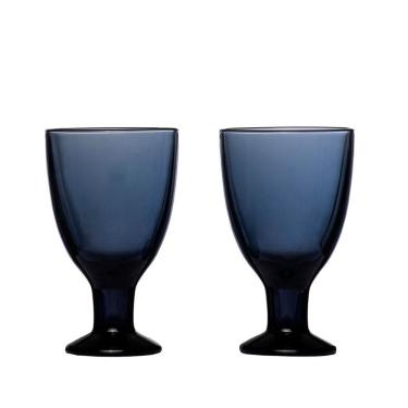Imagem de Jogo 2 Taças Vinho Copo Azul Marinho Verna 150ml Iittala