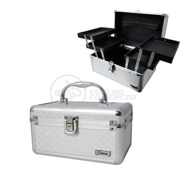 Imagem de Maleta De Maquiagem E Joias Cisne Organizadora Completa Csn-l5152 Profissional - Prata