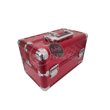 Imagem de Maleta Profissional De Maquiagem E Joias Ruby's Organizadora Completa Modelo Fs-1160mc - Vermelho