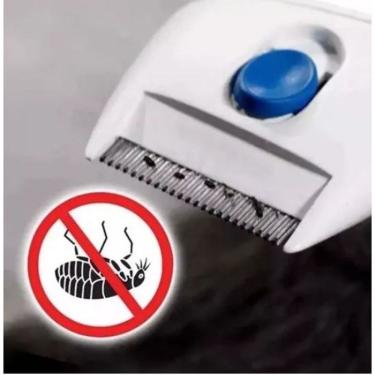 Imagem de Pente Mata Pulgas Carrapatos Para Cachorro Eletrico Remove Pelos Caes Pet Gatos