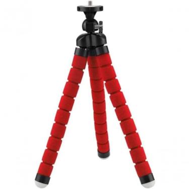 Imagem de Tripé Flexível Tripod Acessório Com Suporte Celular E Camera Vermelho