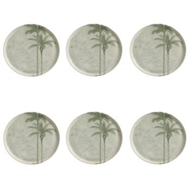 Imagem de Conjunto De Pratos Rasos 06 Peças Bio Tropicália Porto Brasil