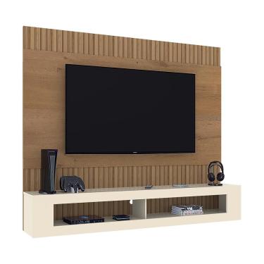 Imagem de Painel Sala San Diego Para Tv Até 65 Polegadas Canelato+3d Canelato-off White