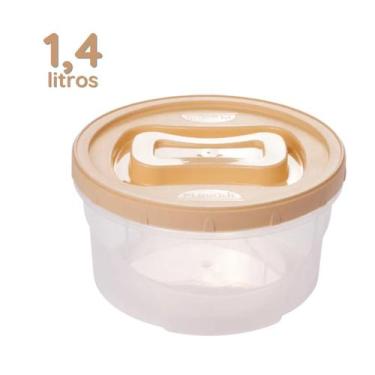 Imagem de Pote Porta Mantimentos Plástico com Tampa Rosca Redondo 1,4L - PLASUTI