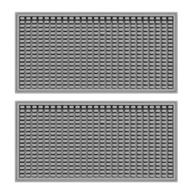 Imagem de YWJLQH Tapete de silicone para balcão, 2 peças, acessórios para escorredor de louças, para casa, restaurante, área externa, 5,91 polegadas x 11,81 polegadas, Cinza