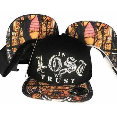 Imagem de Boné Lost Monalisa Aba Reta Bone Preto Fitao - Alfashop