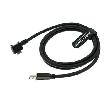 Imagem de Alvin's Cables Cabo de dados USB 3.0 USB-A para Micro-B, ângulo reto com parafusos de bloqueio duplo, cabo blindado de alta flexibilidade para câmera de visão industrial 1,5 m | 1,5 m