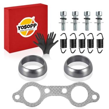Imagem de YOSOPP Kit De Silenciador Escapamento Para Polaris Sportsman E Frontier - Inclui Junta Mola Vedação Modelos 600, 700 800 Mv7 2002-2006, Oem Nº 5811511 3610047, Preto, Antiferrugem