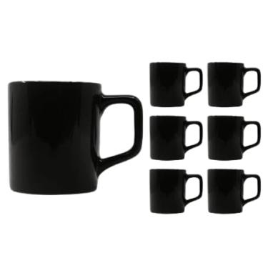 Imagem de Kit 6 Mini Canecas Chá Preta 80mL Xícara Café Expresso