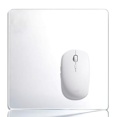 Imagem de JIANG100 Mouse pad de vidro, tapete de mouse de vidro médio transparente para jogos, escritório, casa, teclado de computador e laptop para jogadores, 10 x 14 polegadas (Glass02)