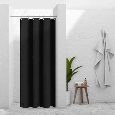 Imagem de Barossa Design Forro de cortina de chuveiro Black Stall 91 cm L x 183 cm A - Forro de chuveiro de plástico PEVA impermeável para banheiro pequeno, cortina de banho leve com 3 ímãs e ilhós de metal -