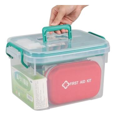 Imagem de Vadidiya Caixa de kit de primeiros socorros de plástico transparente, caixas de armazenamento de suprimentos médicos
