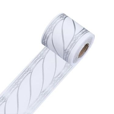 Imagem de CRASPIRE Borda de papel de parede floral de corda cinza claro 80 m x 2 decoração de papel de parede moderna elegante vintage adesivo de moldagem de PVC autoadesivo para banheiro, teto, cozinha