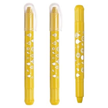 Imagem de PATIKIL Lápis de cera de gel aquarela, 3 peças de giz de cera laváveis para colorir desenho, pintura, amarelo