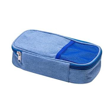 Imagem de Estojo Box Nylon 50 Pens 1 Zíper e Tela Jeans Azul, BRW