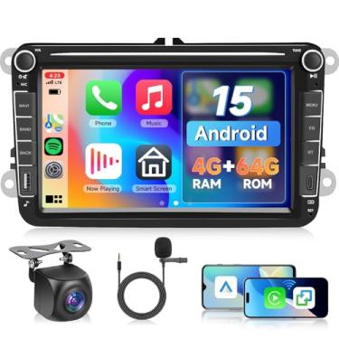 Imagem de [4G + 64G] Rádio automotivo Android para Volkswagen VW Jetta Passat Golf Beetle Polo Caddy Tiguan Touran para SEAT para Skoda com CarPlay sem fio Android Auto, rádio de carro de 20 polegadas com