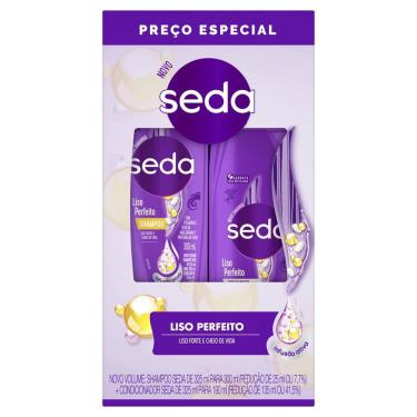 Imagem de Kit Shampoo 300ml e Condicionador 190ml Seda Liso Perfeito
