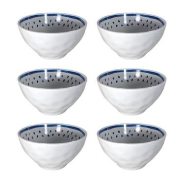 Imagem de Conjunto 6 Bowl Melamina Oceano Resistente 600ml Restaurante - Florart