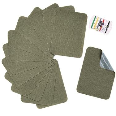 Imagem de TXSN 12 peças Patch de reparo de ferro, remendo de reparo de algodão para consertar e decorar roupas e calças, tamanho 7,6 cm por 11,2 cm, verde militar