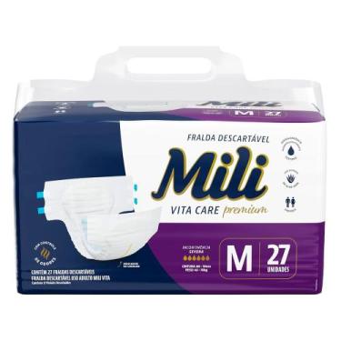 Imagem de Fralda Geriátrica Mili Vita Care Premium Tamanho M 27 Unidades Descart