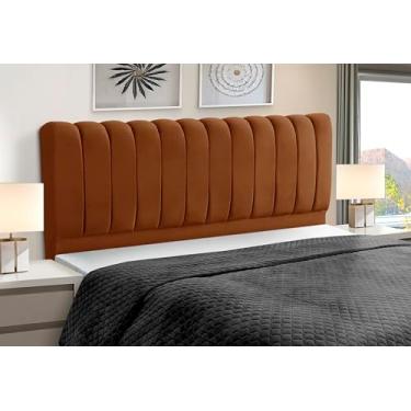 Imagem de Cabeceira de Cama Box Madeira Estofada Casal Ômega (Terracota)