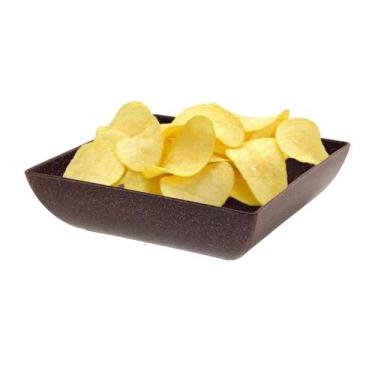 Imagem de Saladeira Quadrada 750ml Vasilha Petisqueira Marrom Escuro - Evo