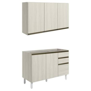 Imagem de Armario Aereo Balcao Pia 120 cm MDF Kali Bianco Toq Bianco Toq Nicioli