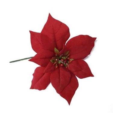 Imagem de Enfeite decorativo galho flor 22,5cm vermelho - niazitex, VERMELHO