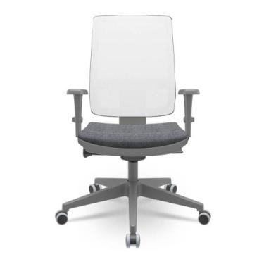 Imagem de Cadeira Brizza Diretor Grafite Tela Branca Assento Concept Granito Bas