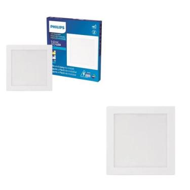 Imagem de 2 Luminária Led Plafon 18w Sobrepor Philips 4000k Bivolt