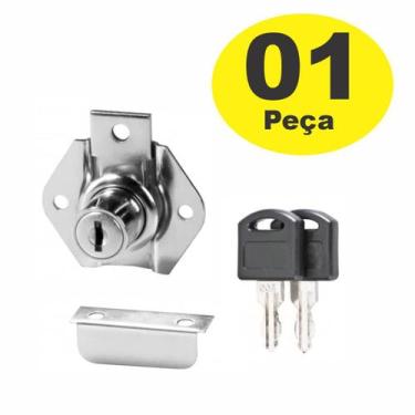Imagem de Fechadura Gaveta Porta Armários Móveis 22mm Com Chaves - P&J