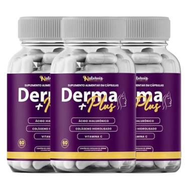 Imagem de Kit 3 Derma Plus Suplemento Cápsulas – Colágeno Hidrolisado + Ácido Hialurônico + Vitamina C – Pele + Cabelos + Unhas – 60 Caps