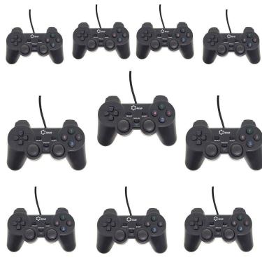 Imagem de Kit 10 Controle Joystick C Fio Lotus Dualshock 2 Pc Lt-ct008