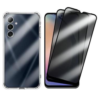 Imagem de Kit Capa Capinha Case + 2 Películas De Vidro 3D Privacidade Anti Spy Para Samsung Galaxy A54