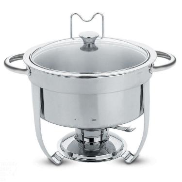 Imagem de Rechaud Tramontina Redondo Em Aço Inox Banho Maria Com Suporte Para Tampa E Fogareiro 7 L Tramontina