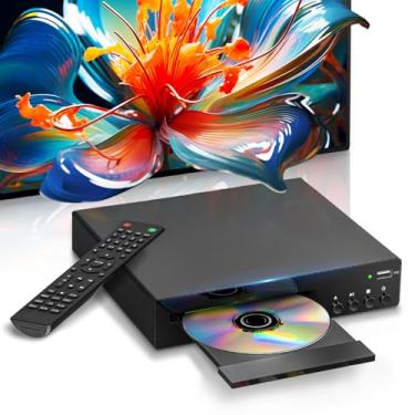 Imagem de Leitores de DVD para TV com HDMI, leitor de DVD gratuito para todas as regiões para Smart TV, cabos HDMI e RCA e controle remoto incluído, entrada USB, PAL/NTSC, Up-Converter para 1080P