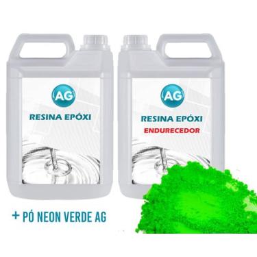 Imagem de Resina Epóxi 1KG + Pó Neon Verde Ag - Resinas ag