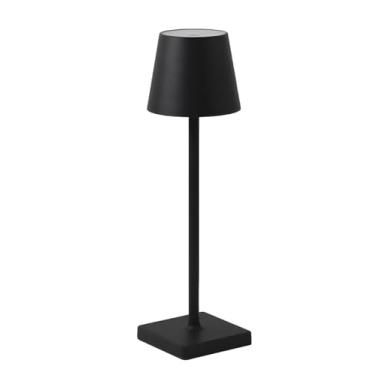Imagem de Luminária Abajur de Mesa Moderna Sem Fio Recarregável com Variação de Led e Dimmer, 35cm (Preto)