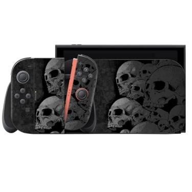 Imagem de Skin Wrap for Switch 2, Full Set Vinyl Decal Cover Sticker for Game Console Joycons, Handle Grips & Dock (Black)