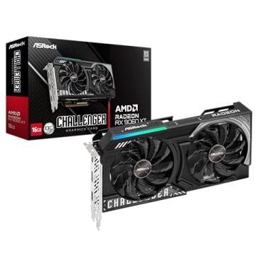 Imagem de ASRock Placa gráfica Radeon RX 9060 XT Challenger 16GB GDDR6 OC | Boost de 3300 MHz | Ventilador duplo | Refrigeração 0dB | Placa traseira de metal | PCIe 5.0 | DisplayPort 2.1a, HDMI 2.1b