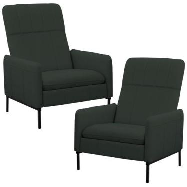 Imagem de Kit 2 Poltronas Decorativa Fixa Retrátil Reclinável Lutor L06 material