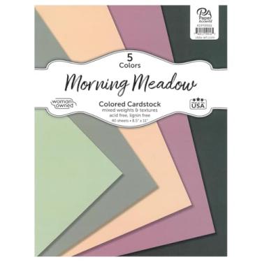 Imagem de Accent Design Paper Accents Pacote sortido de cartolina de 21,5 x 28 cm, 40 folhas – cartolina colorida Morning Meadow, cartolina, papel de construção para scrapbooking, faça você mesmo e projetos de
