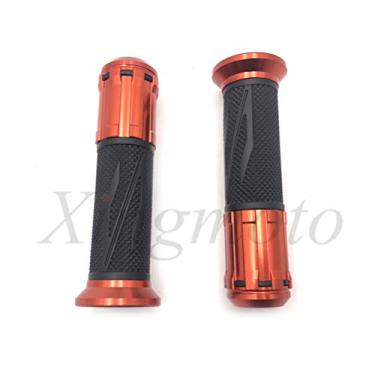 Imagem de NBX- Pegas de borracha laranja escuro CNC para compatível com BMW S1000RR Aprilia Buell Ducati Panigale CBR Yamaha Kawasaki Ninja Suzuki com guidão padrão de 2,2 cm
