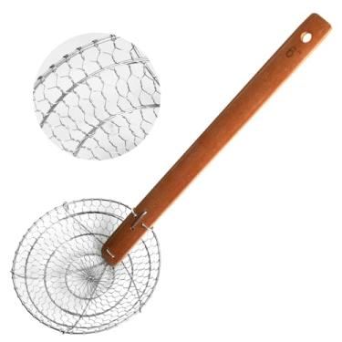 Imagem de Letschef Stainless Steel Spider Strainer Asian Kitchen Wire Food Cooking Skimmer With Natural Bamboo Handle, 6-Inch, Hand-Made