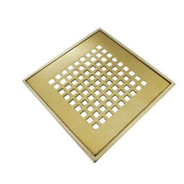 Imagem de Ralo Dourado Quadriculado Com Caixilho 9,5X9,5 - By Fineza