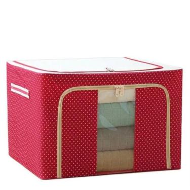 Imagem de Caixa Organizadora Flexível Closet Roupa Cobertor Casacos Armário.saco organizador；sacos organizadores(Vermelho,39x29x17cm)