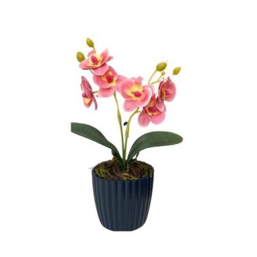 Imagem de Flores Artificiais Orquídea Arranjo Diversas Cores Decoração Escritóri
