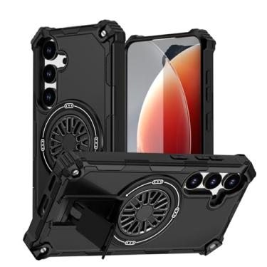 Imagem de Asuwish Capa de celular para Samsung Galaxy S24 FE 5G com protetor de tela de vidro temperado e suporte magnético à prova de choque Slim Boys Cell Accessories S 24 EF AI S24FE 24S feminino masculino