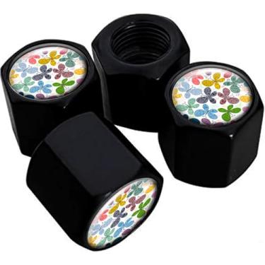 Imagem de Tampas de haste de válvula de pneu de metal, pacote com 4, tampas de haste de roda de carro, tampas de válvula de ar universais de alumínio para carros, caminhões, SUVs, bicicletas, motocicletas