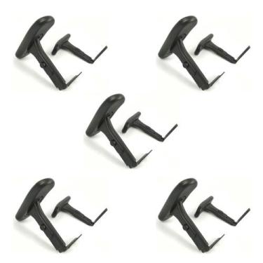 Imagem de Kit 5 Par De Braços Regulavéis Cadeira De Escritório Preto - Cadecore